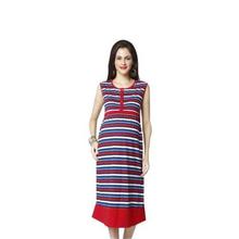 Nine Maternity Multicolored Striped Nursing Dress For Women