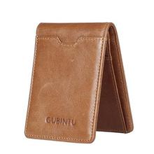 GUBINTU Purses Men's Genuine Leather Wallet Slim Front