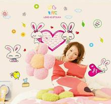 Syga 'Lovely Rabbit' Wall Sticker (Pvc Vinyl, 61 Cm X 5 Cm X 5 Cm)