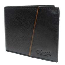 Black Leather Bi-Fold Wallet For Men