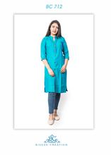 Blue khadi slub kurti