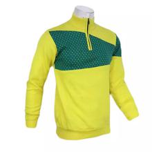 Yellow/Green Zippered T-shirt For Men
