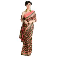 Stylee Lifestyle Green Handloom Silk Printed Saree (1406)