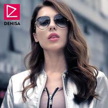 DENISA Fashion Blue Red Aviation Sunglasses Women Men Shades