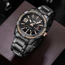 NF9117 Luxury Stainless Steel Sport Watch For Men- Black/Gold