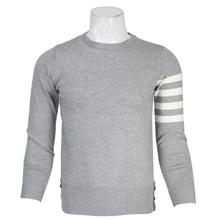 Grey Striped Sleeve Sweater For Men (9905)