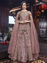 Stylee Lifestyle Pink Net Embroidered Dress Material - 2351