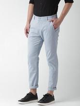 Men Blue Slim Fit Solid Chinos