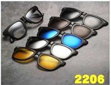 Polarized 5-in-1 Magnetic Clip on (Unisex )Sunglasses Plus Frame 