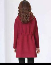 Red color Long Outer Coat For Women