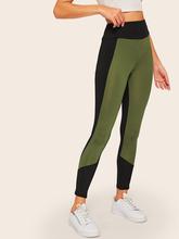 Colorblock Wide Waistband Leggings