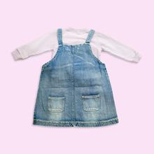 Kapadaa: Overall Cream/Blue Denim For Girls