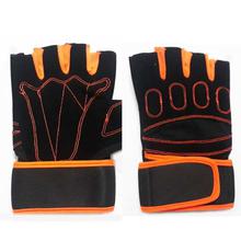 Orange/Black Half Gym Gloves For Men