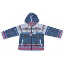 Navy Blue/Grey Front Zippered Block Print hoodie Jacket for Boys-F27.3.9