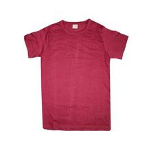 Maroon Plain Half Sleeves Tshirt For Boys