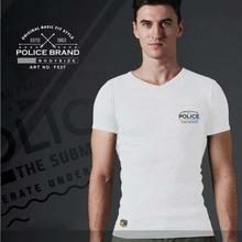 Police F537 Bodysize V Neck Half Sleeves Cotton T-Shirt - Grey