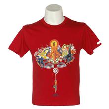 Red Artistic Buddha Printed T-Shirt For Men