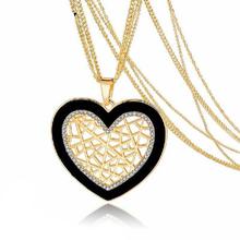 Gold Color Love Necklace With Austrian Rhinestone