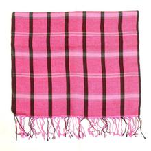 Pink/Brown Checkered Shawl For Women