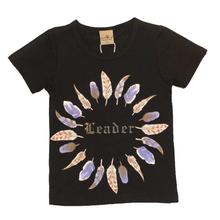 Black Cat Black Feathers Printed T-Shirt For Boys - BCKG1808