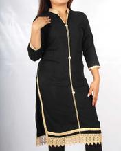 Saavya Design'S Women Embroidered Black/White Kurti