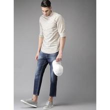 Moda Rapido Men Beige & Grey Regular Fit Striped Casual Shirt