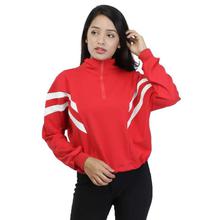 Striped Half Zippered Jacket For Women