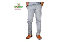 Virjeans Slim Fit Check Cotton Pant Blue-(VJC 691)