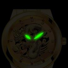 FashionieStore Men's wristwatch Waterproof Mens Gold Dragon Sculpture Quartz Watch Luxury Men Steel Wristwatch