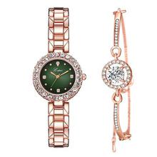 Luxury Diamond Green Watch Women Crystal Watches Bracelet