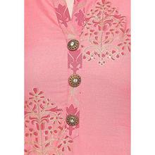 Ishin Women's Pink Rayon A-Line Printed Kurta Palazzo Sets