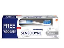 Sensodyne Whitening Toothpaste - 70g, Free Sensodyne Toothbrush.