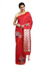 Stylee Lifestyle Red Banarasi Silk Jacquard Saree  - 2082