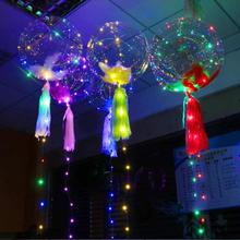 LED String 18 Inch Air Balloon Xmas Festival Decorations Transparent Luminous Wave Ball Round Balloon