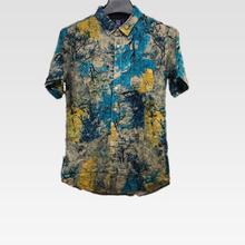 Mens Summer Fashion Casual Loose Color Printing Shirts