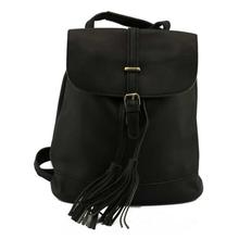Black Buckle Design Backpack For Women