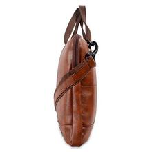 NVSBAGS Leather 14 inch Brown Laptop Bag for Men,