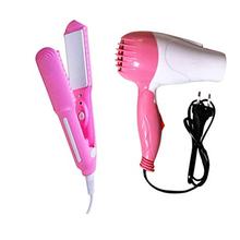 Nova Combo Foldable Dryer 1000W + Mini Ceramic Hair Straightener