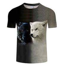 Black tshirt Wolf t shirt Men t-shirt Anime Tee 3D Top Harajuku