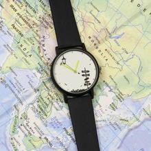 White Printed Dial Chic Analog Unisex Watch- Black