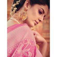 Stylee Lifestyle Pink Banarasi Silk Jacquard Saree (1847)