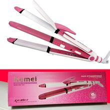 Kemei 3 in 1 Professional Hair Straightener,Curler And Crimper Iron