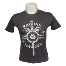 Dark Grey Ragnar Lodbrok Printed Fashion T-Shirt For Men