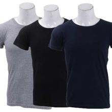 Pack of Three Cotton Solid Tops For Men-MTP1052