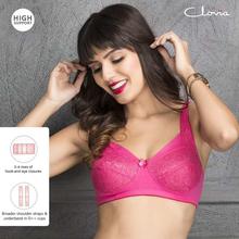 Clovia Pink Lace Non-Padded Full Coverage Plus Size Bra For Women