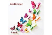 4pcs Luminous 5D Butterfly Design Decal Art Wall Stickers