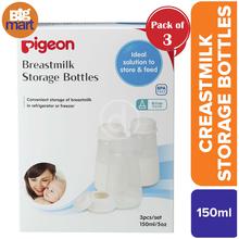 Pigeon Sn Breastmilk Storage Bottle (Pp) 3Pcs/Set 150Ml 16748