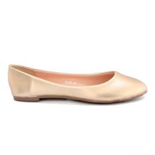 DMK Champagne Synthetic Pump Flat Shoes For Women - 95120