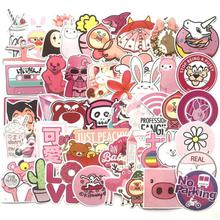 50Pcs Pack Anime Cute Pink Decals Skateboard Scooter Guitar Luggage Laptop Stickers