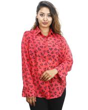 Strawberry Pink Front Buttoned Chiffon Top For Women